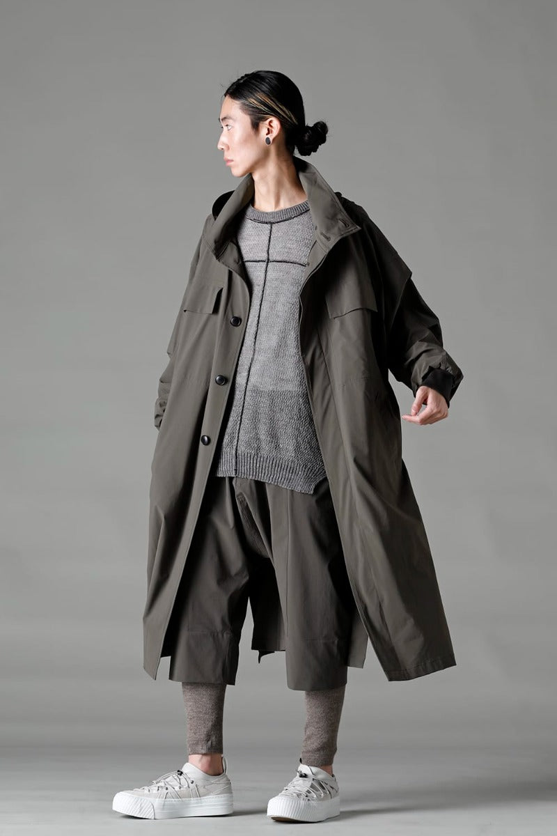 Water-Repellent Stretch Hooded Coat  Dark Olive