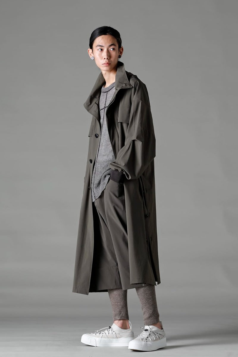 Water-Repellent Stretch Hooded Coat  Dark Olive