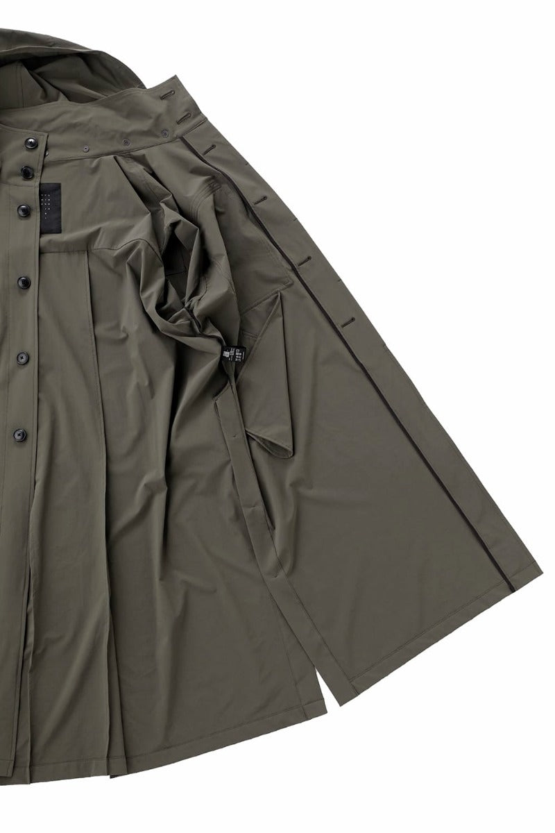 Water-Repellent Stretch Hooded Coat  Dark Olive