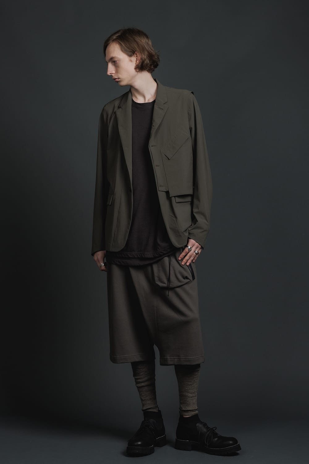 Water-Repellent Stretch Blazer  Dark Olive