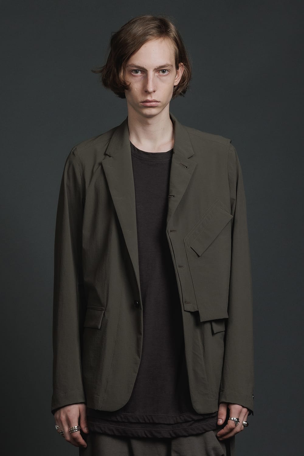 Water-Repellent Stretch Blazer  Dark Olive