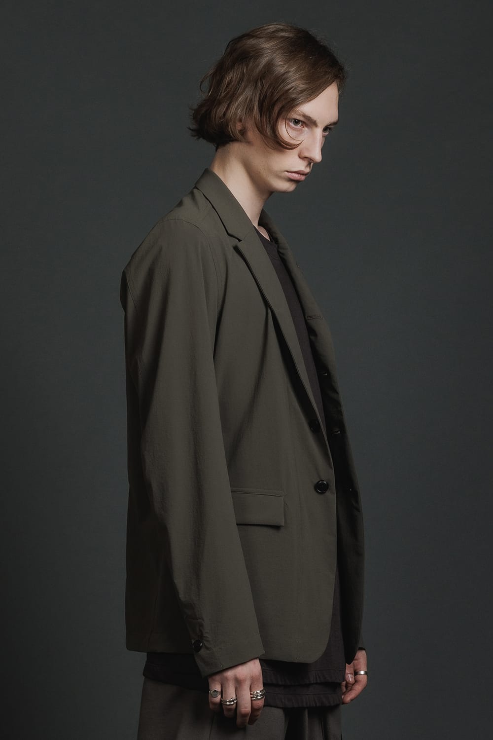 Water-Repellent Stretch Blazer  Dark Olive