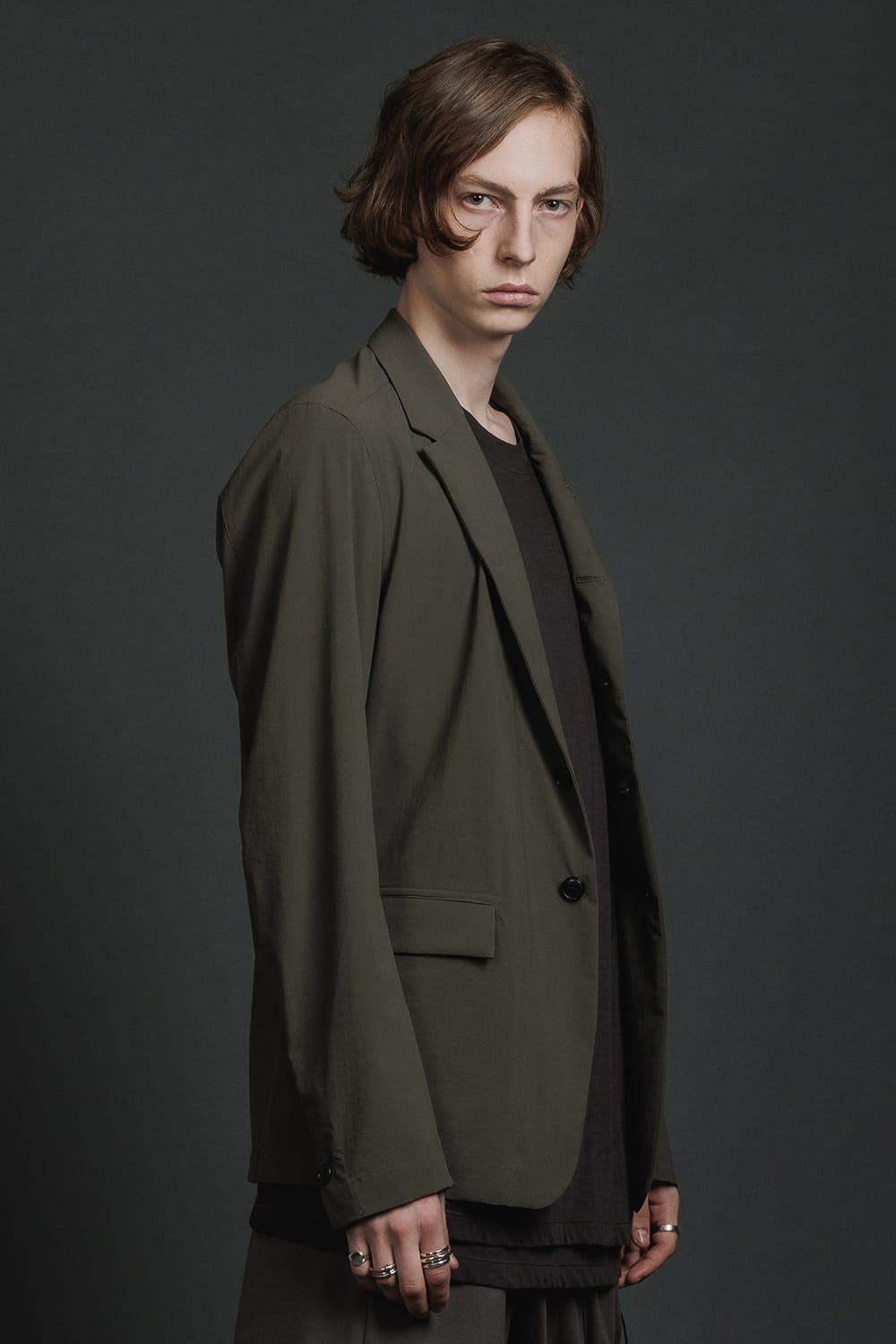 Water-Repellent Stretch Blazer  Dark Olive