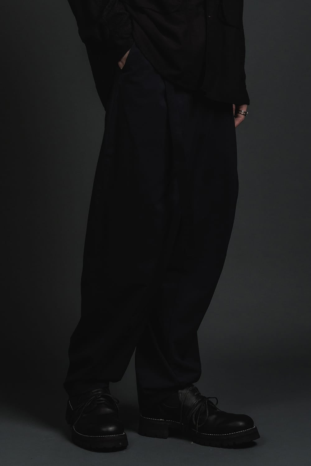 Water-Repellent Stretch Wide Pants Black