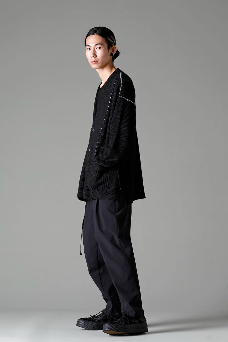 Water-Repellent Stretch Wide Pants Black