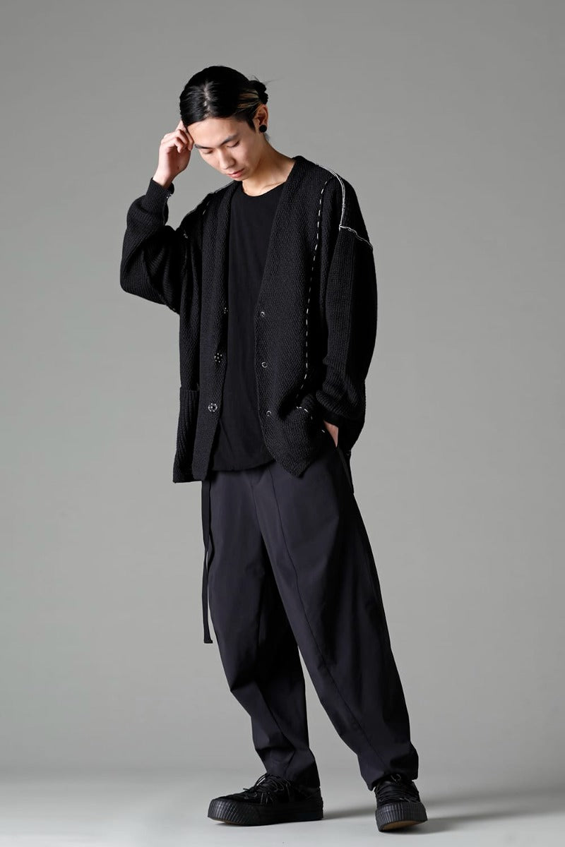 Water-Repellent Stretch Wide Pants Black