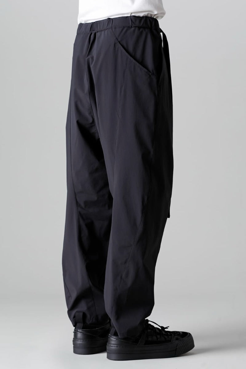 Water-Repellent Stretch Wide Pants Black