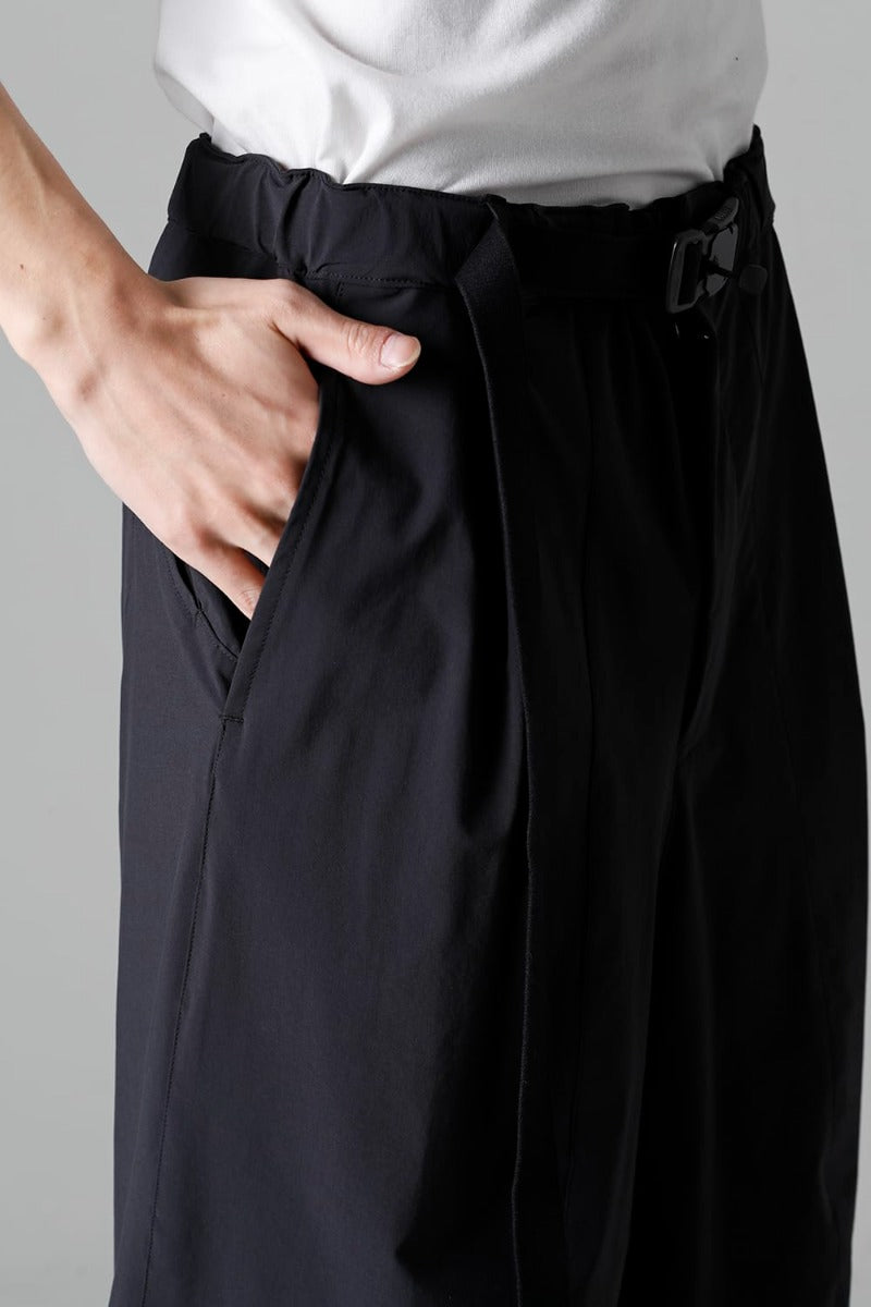 Water-Repellent Stretch Wide Pants Black