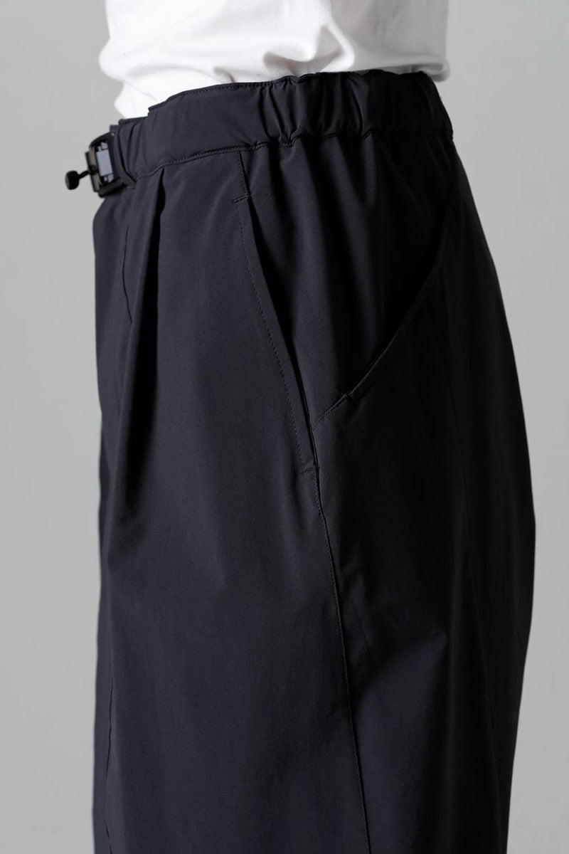 Water-Repellent Stretch Wide Pants Black