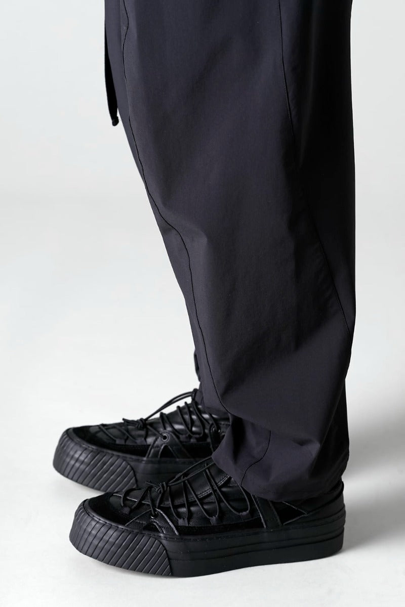 Water-Repellent Stretch Wide Pants Black