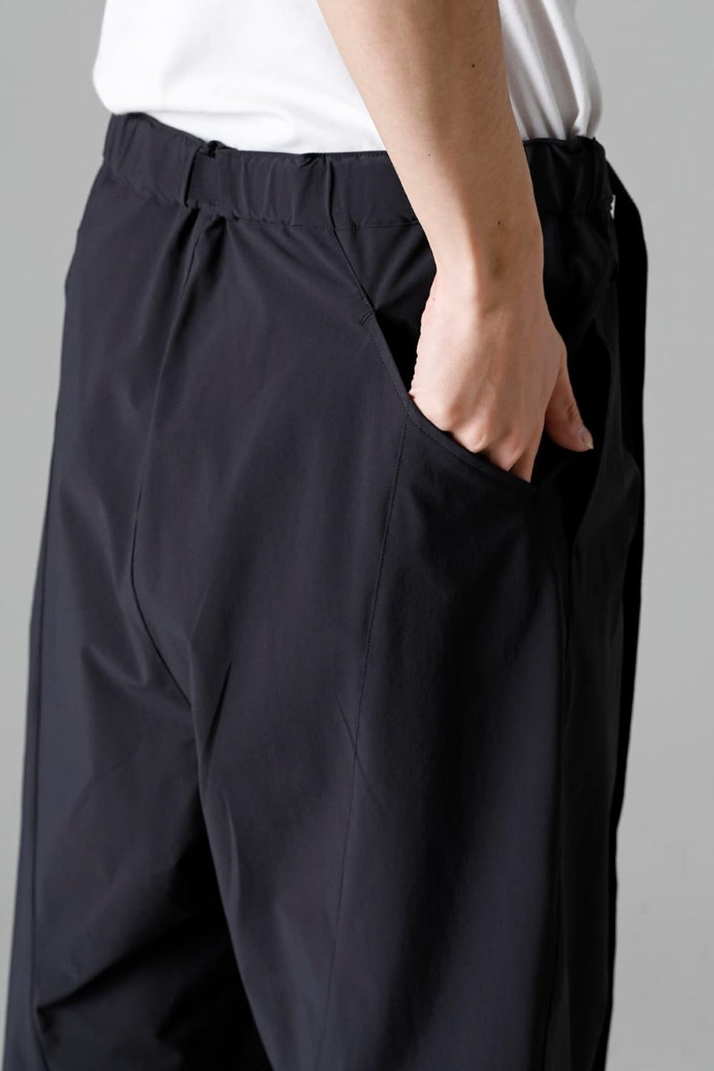 Water-Repellent Stretch Wide Pants Black