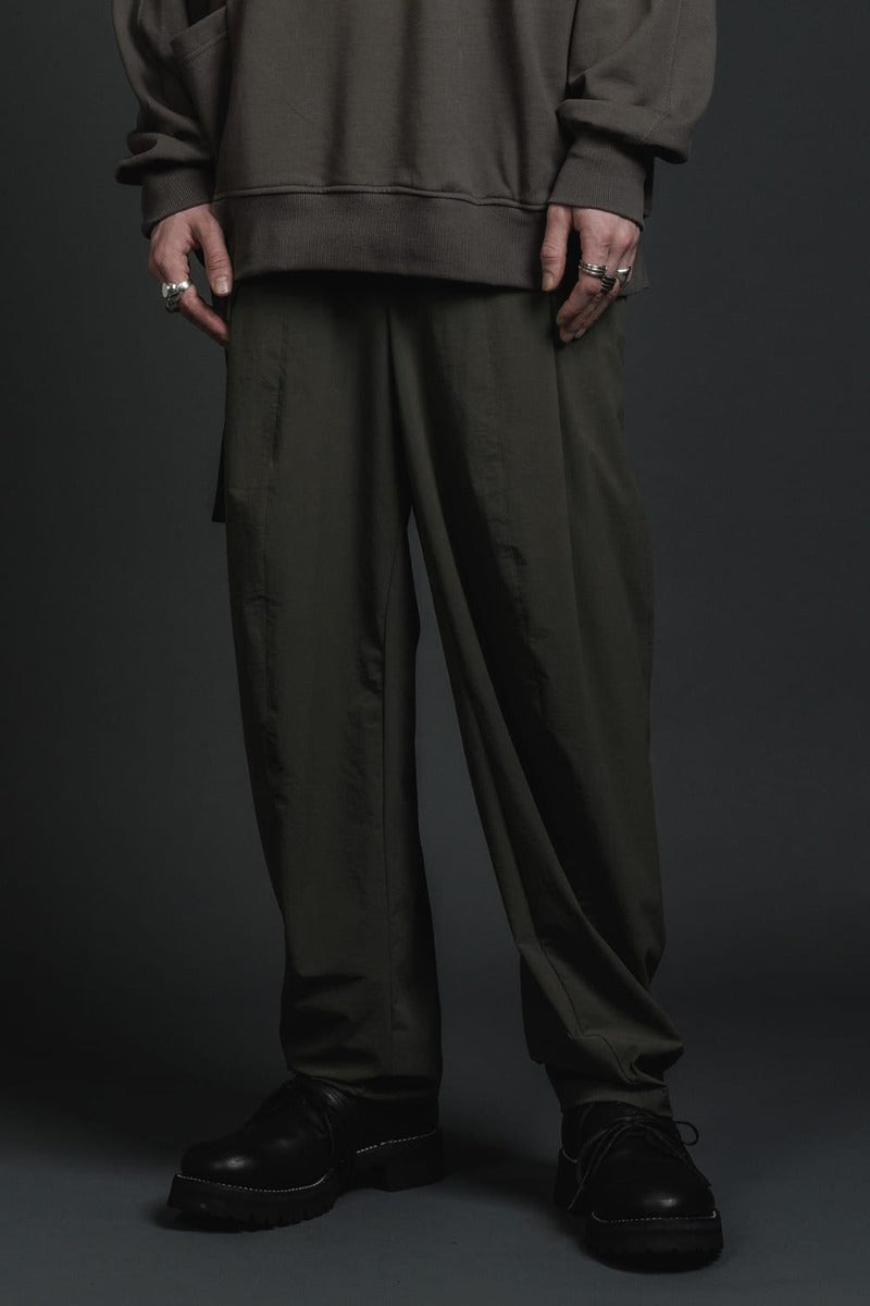 Water-Repellent Stretch Wide Pants Dark Olive