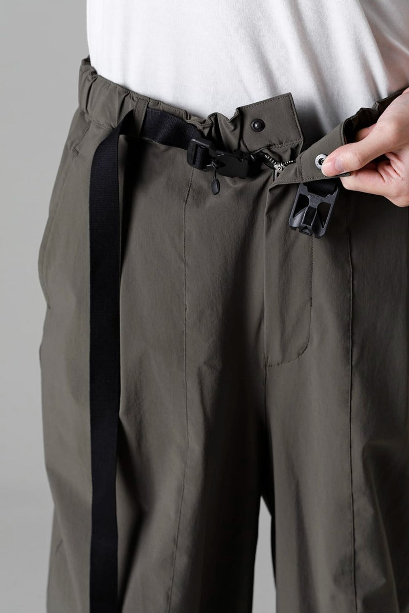 Water-Repellent Stretch Wide Pants Dark Olive