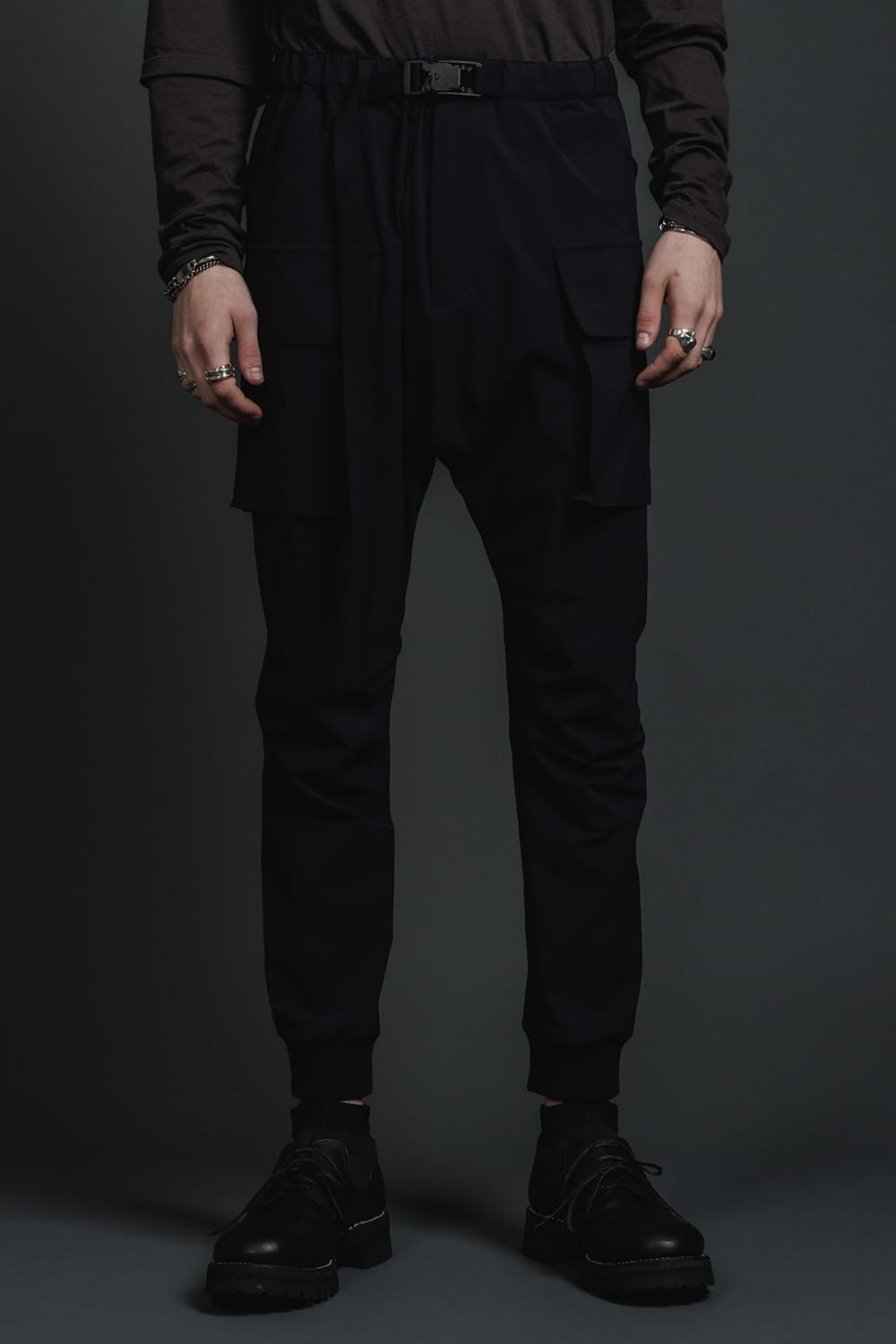 Water-Repellent Stretch Cargo Pants Black