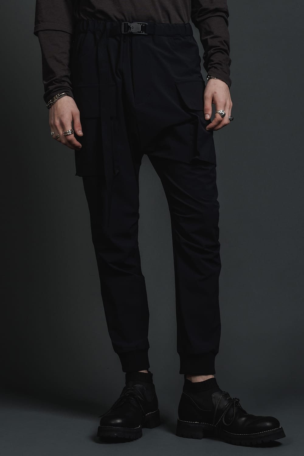 Water-Repellent Stretch Cargo Pants Black