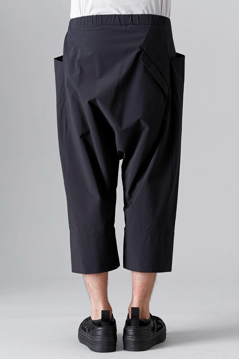 Water-Repellent Stretch Knee-Length Pants Black