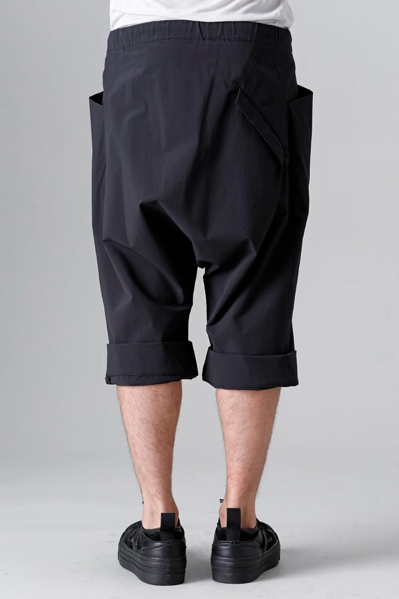 Water-Repellent Stretch Knee-Length Pants Black