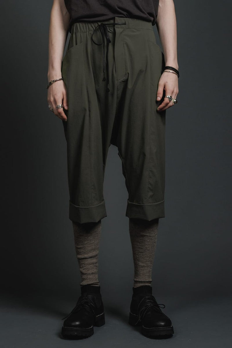 Water-Repellent Stretch Knee-Length Pants Dark Olive