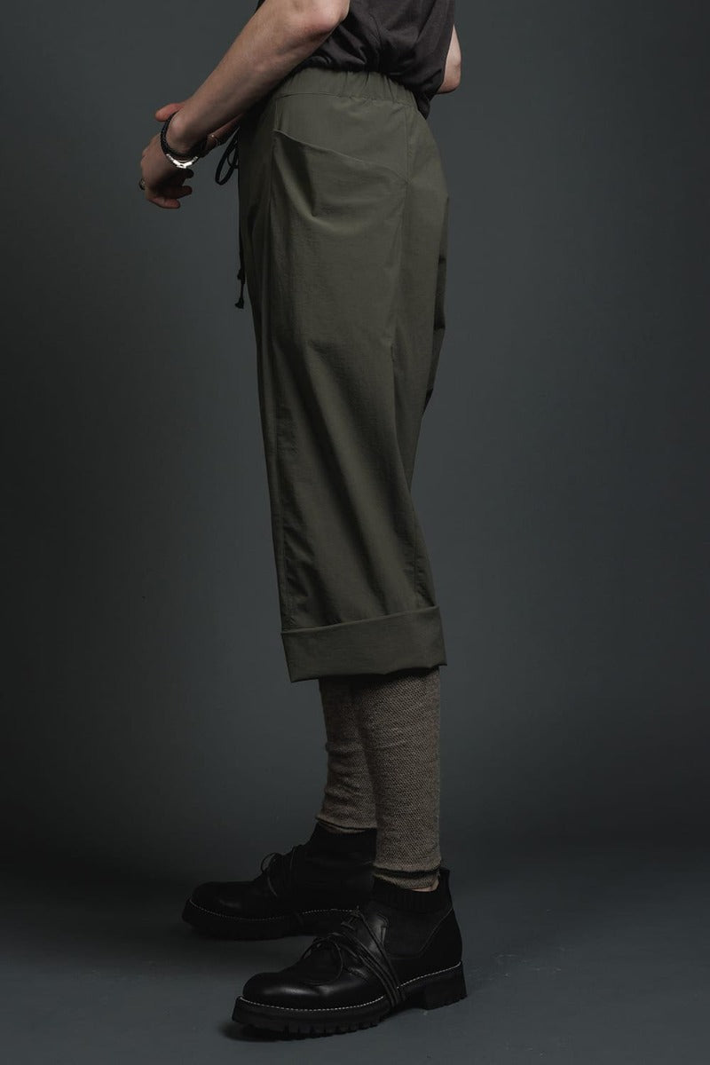 Water-Repellent Stretch Knee-Length Pants Dark Olive