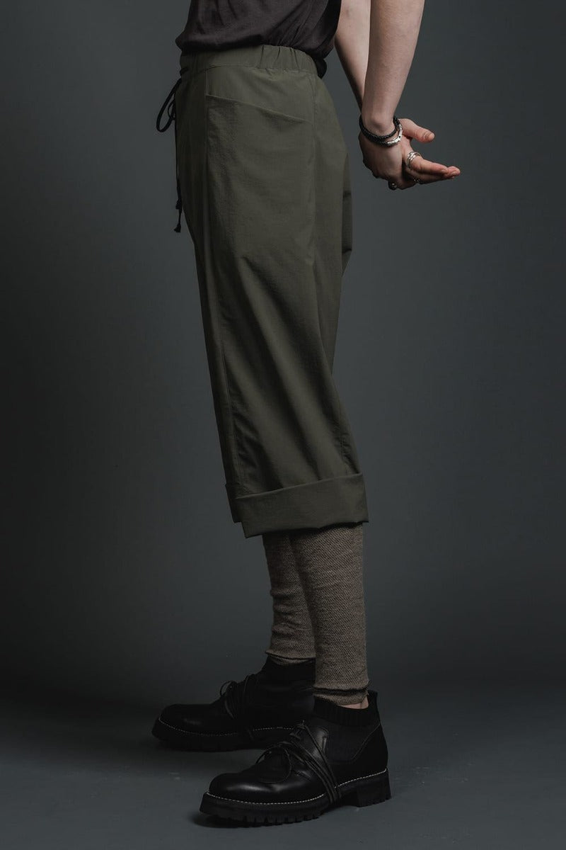 Water-Repellent Stretch Knee-Length Pants Dark Olive