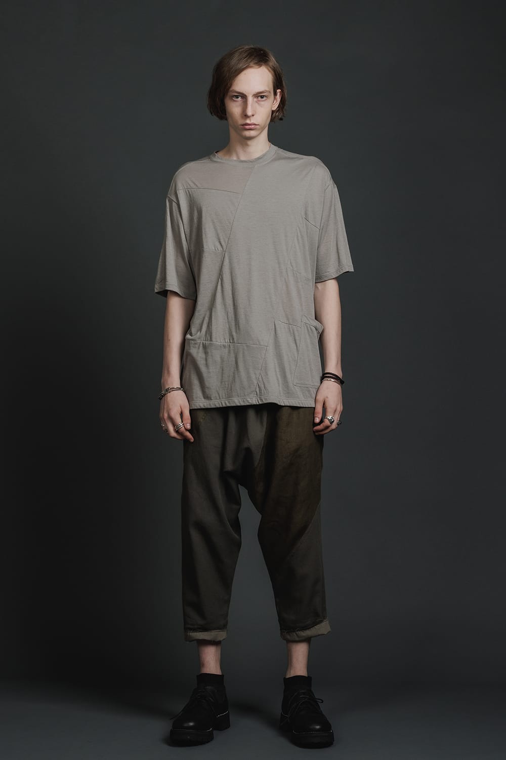 Fragment Drop-Crotch Trousers Dark Olive