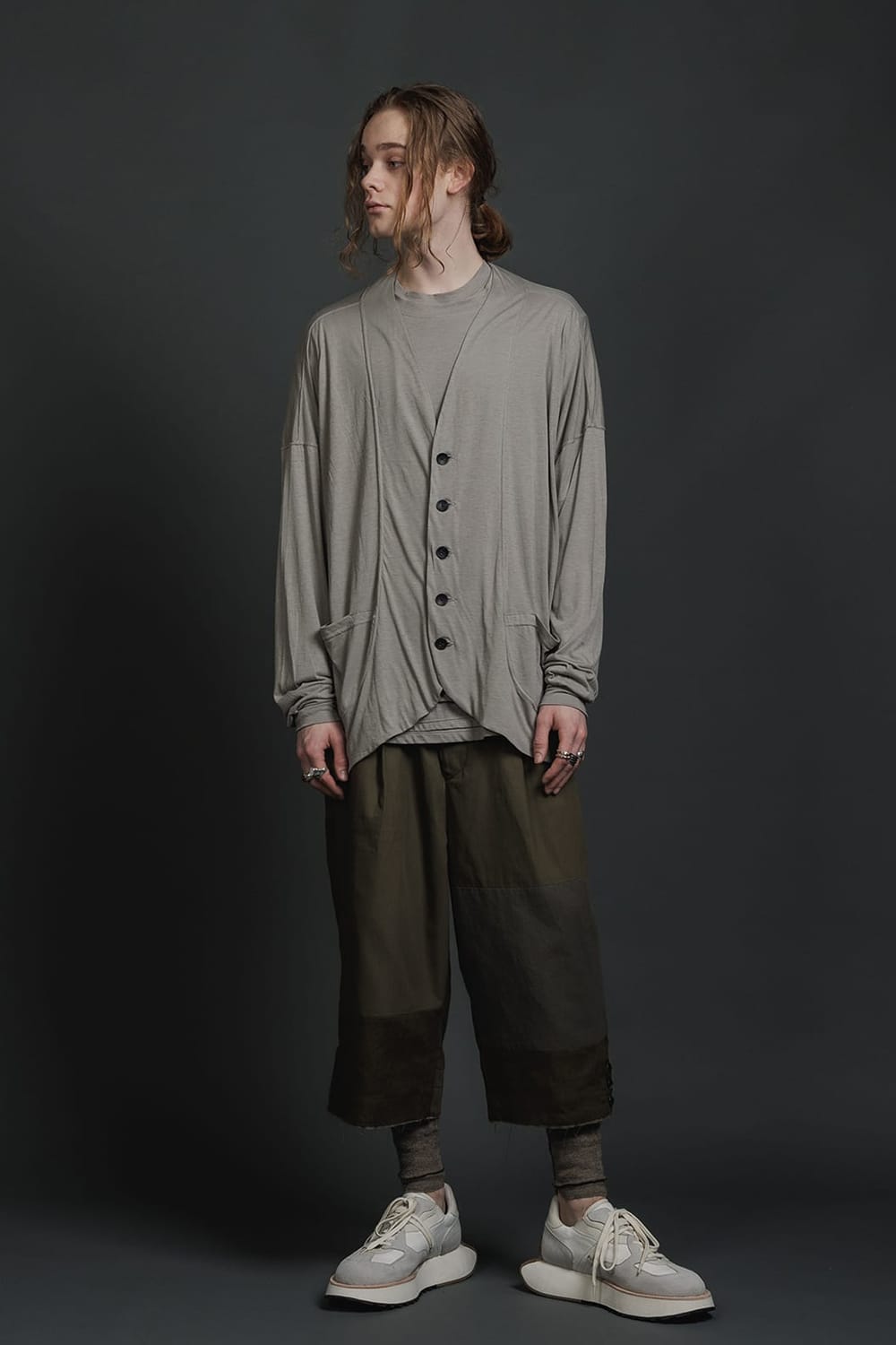 Fragment Cropped Trousers Dark Olive