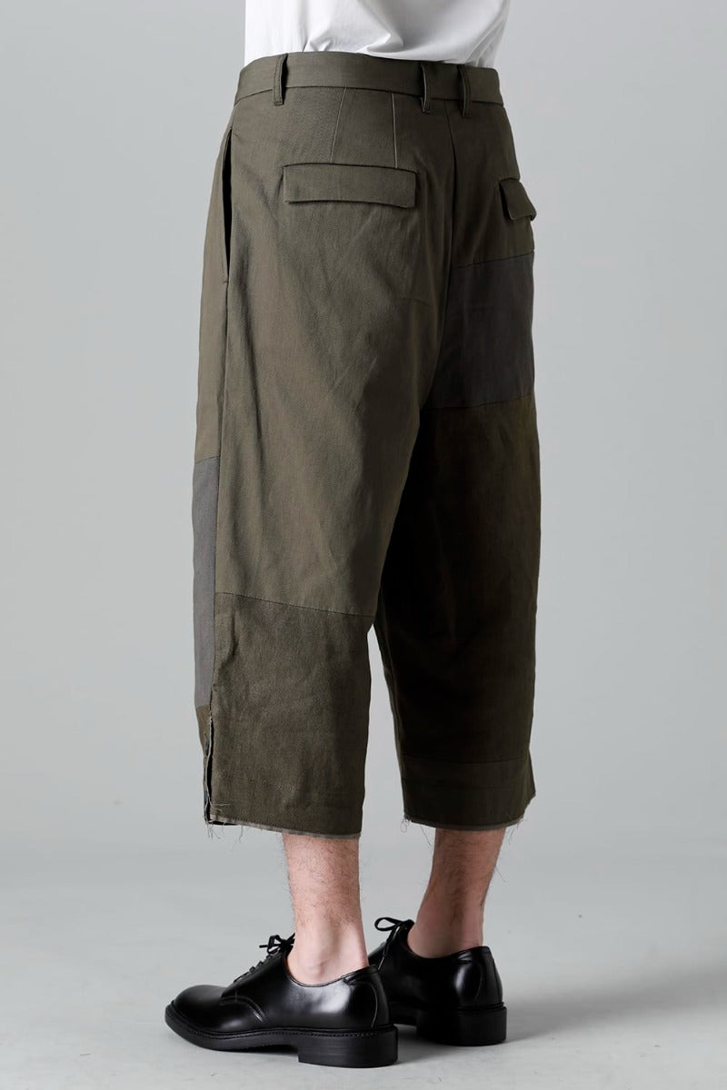 Fragment Cropped Trousers Dark Olive