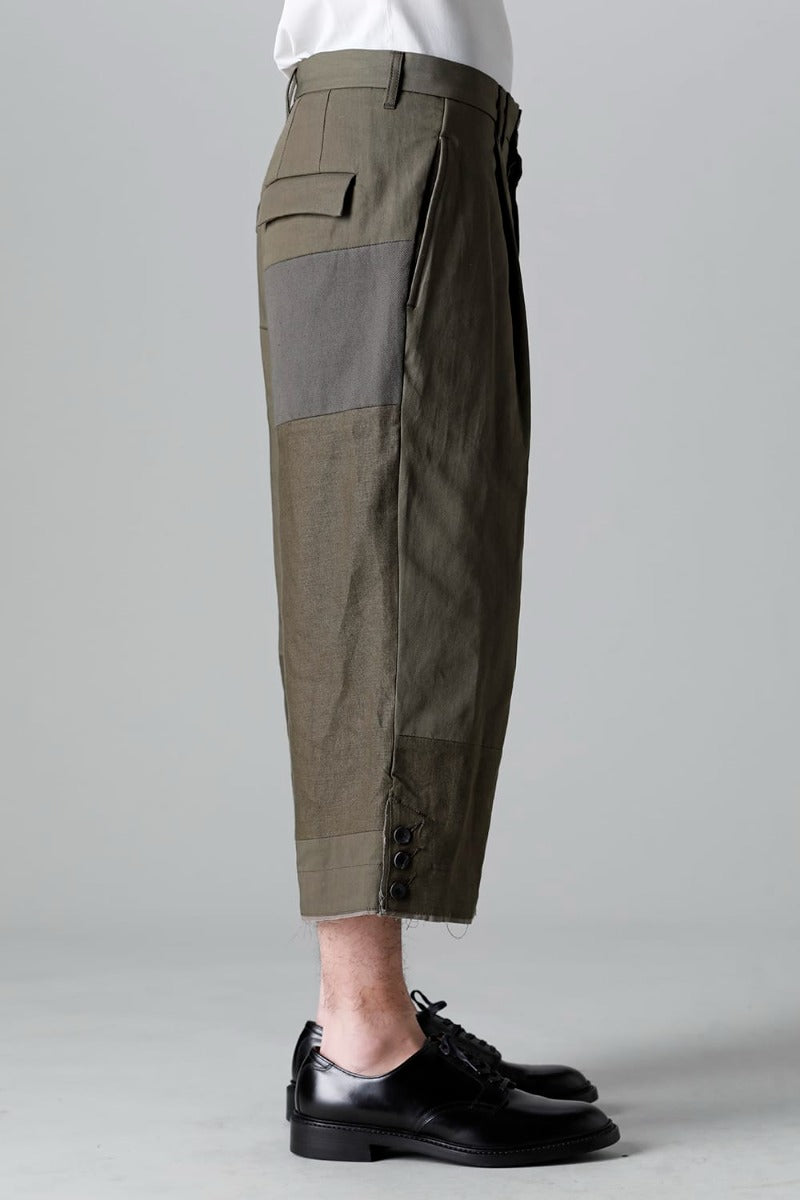 Fragment Cropped Trousers Dark Olive