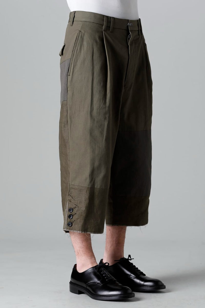Fragment Cropped Trousers Dark Olive