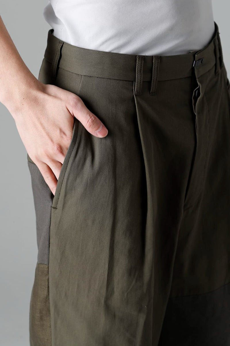 Fragment Cropped Trousers Dark Olive