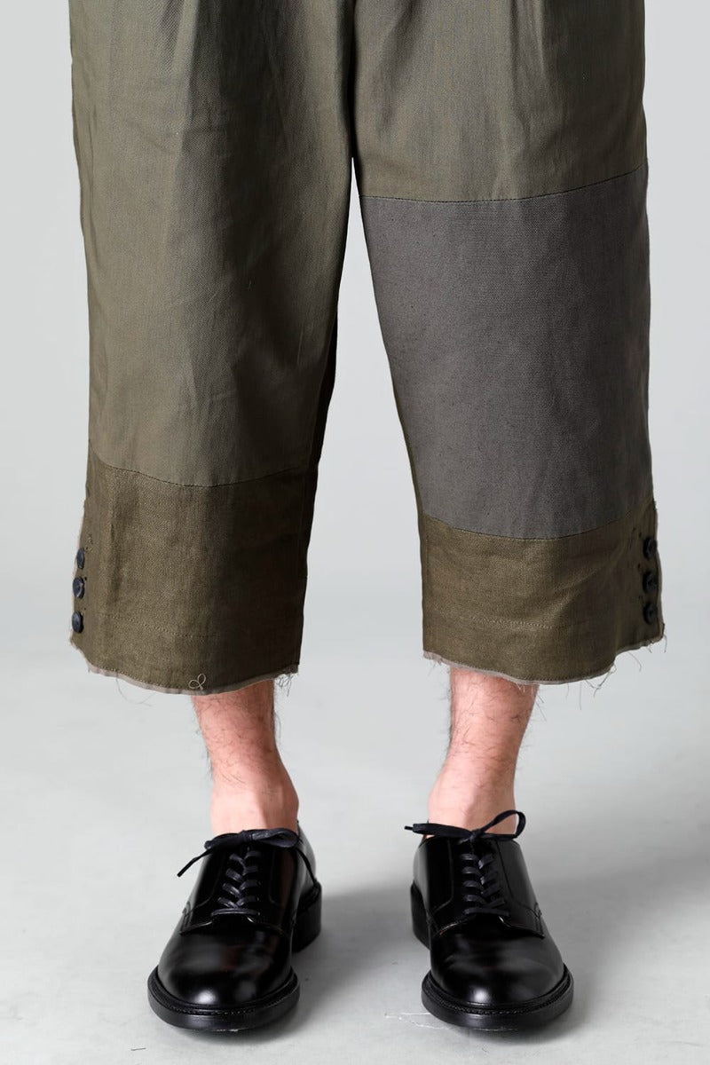 Fragment Cropped Trousers Dark Olive
