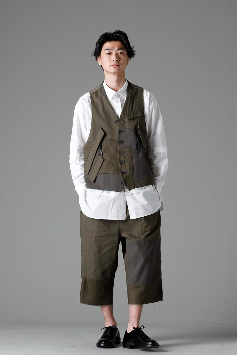 Fragment Cropped Trousers Dark Olive