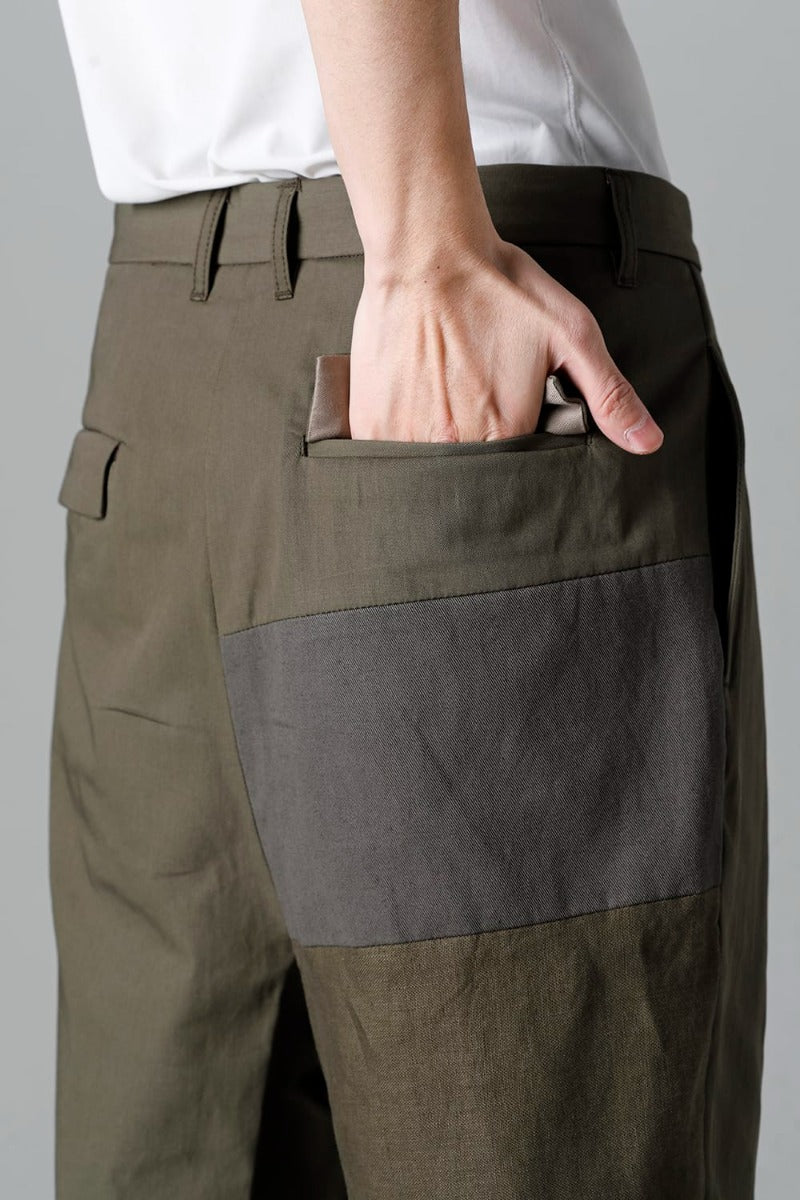 Fragment Cropped Trousers Dark Olive