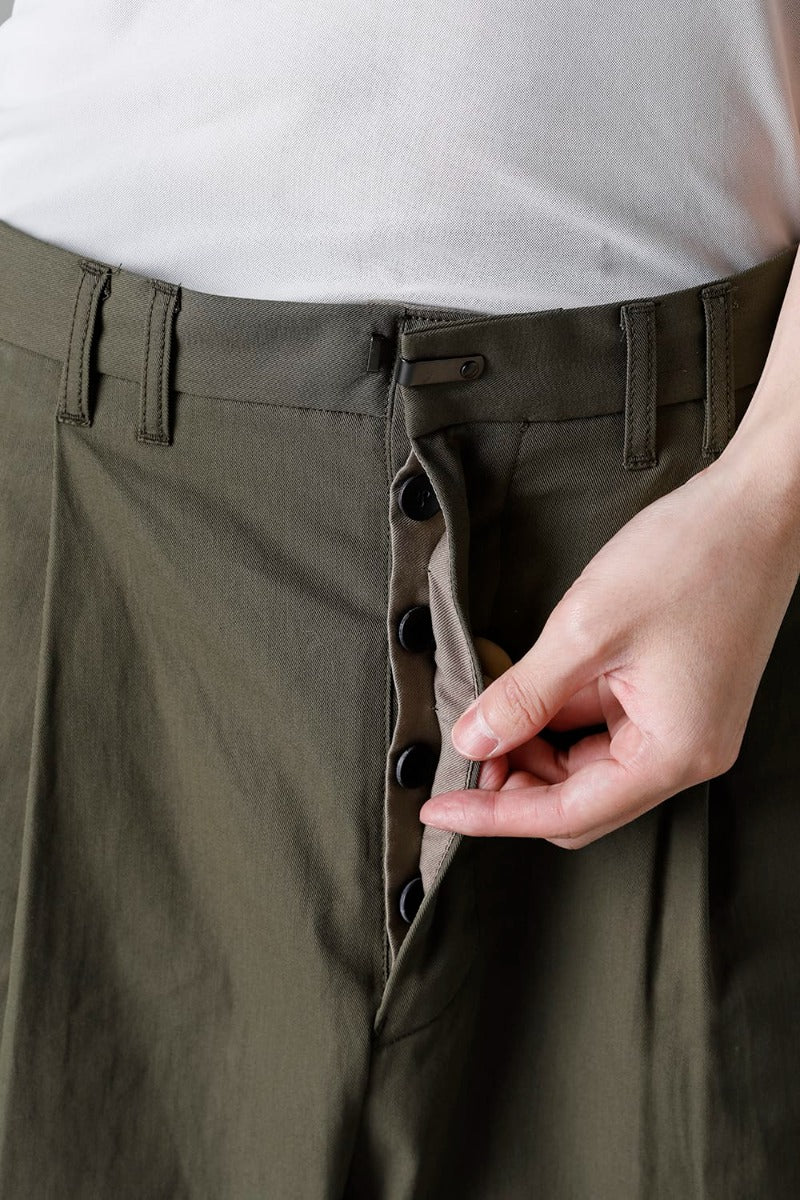 Fragment Cropped Trousers Dark Olive
