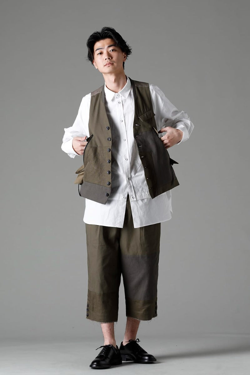 Fragment Cropped Trousers Dark Olive