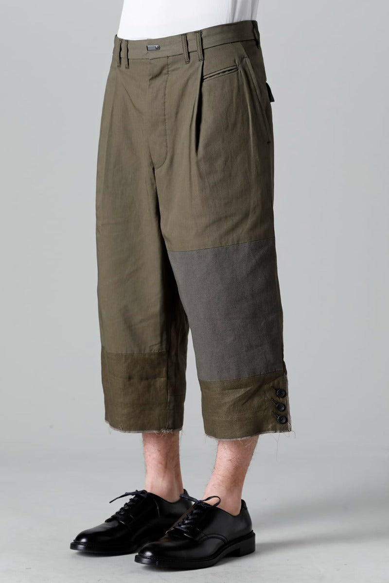 Fragment Cropped Trousers Dark Olive