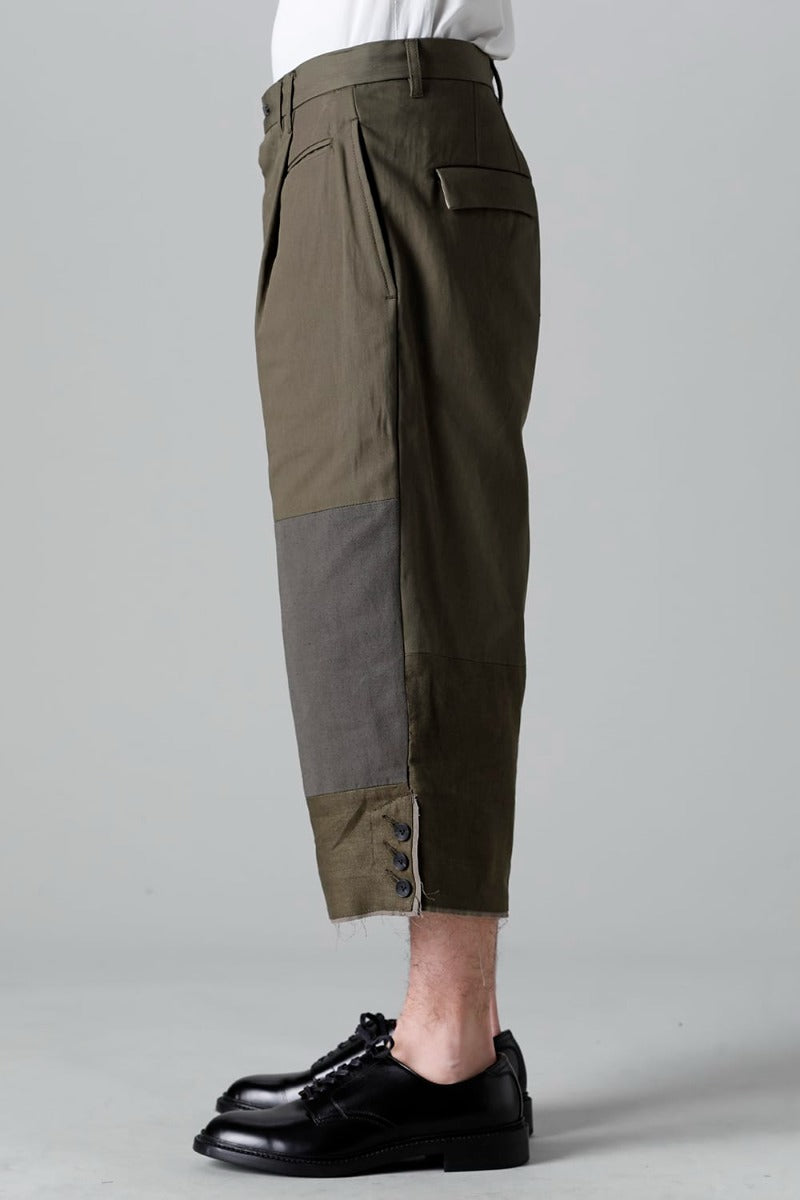 Fragment Cropped Trousers Dark Olive
