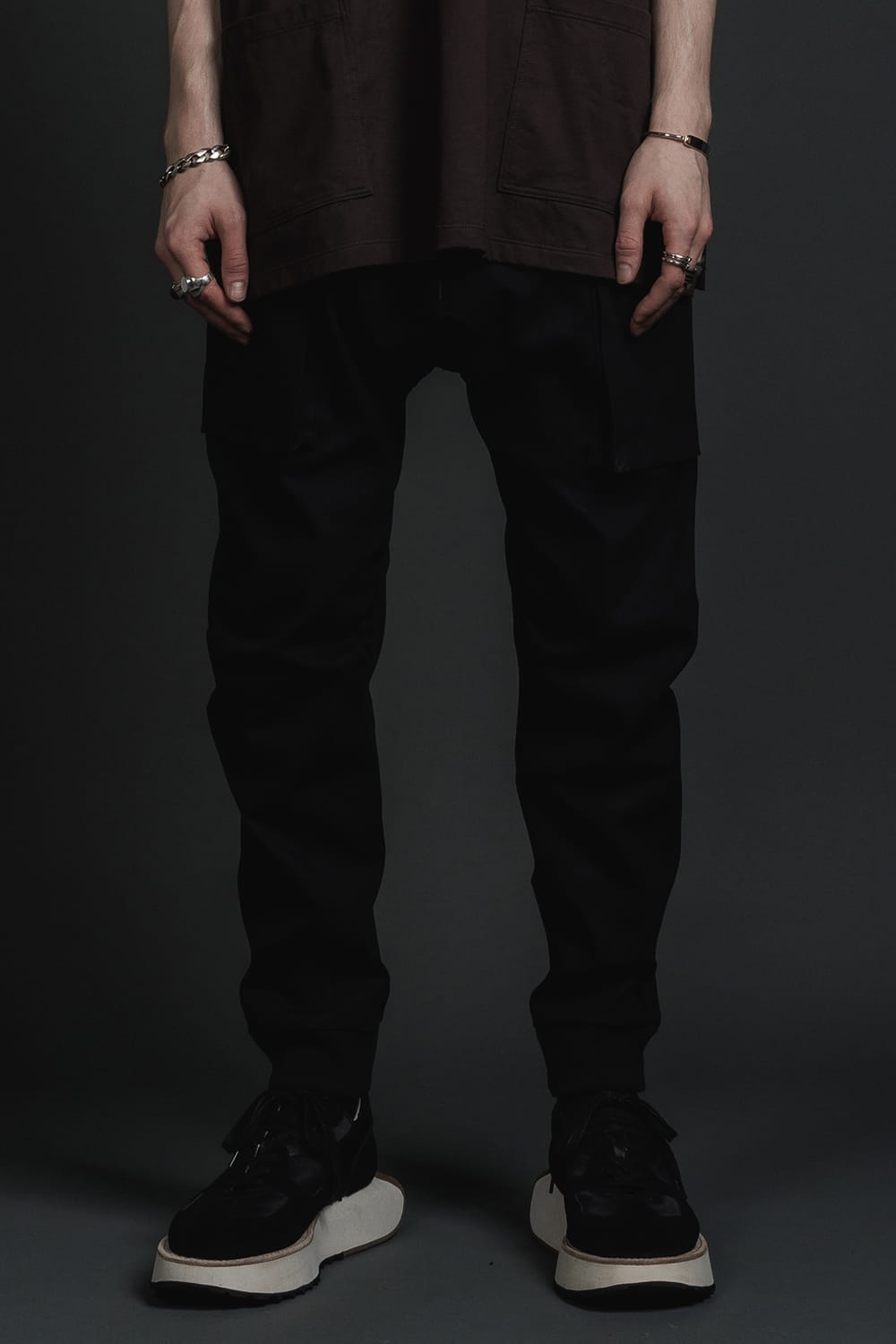 デニム ジョガー パンツ ブラック