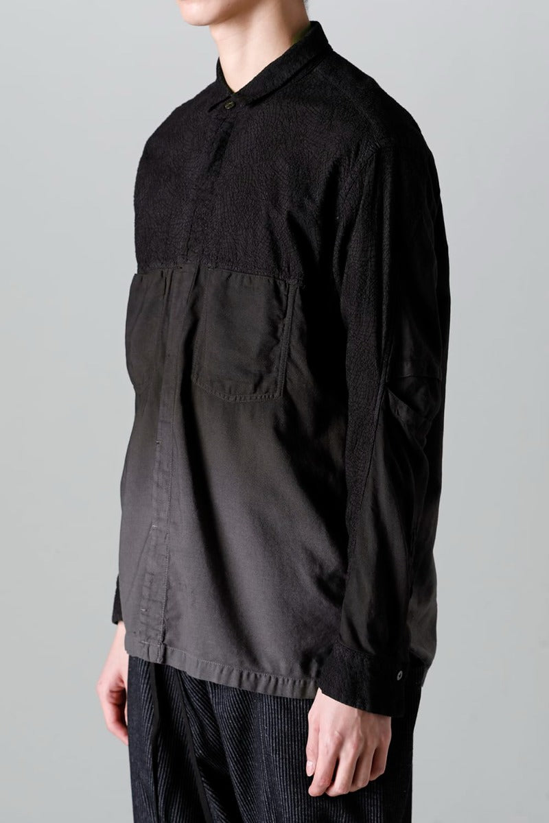 Embroidered Cloth Gradation Dye Shirt
