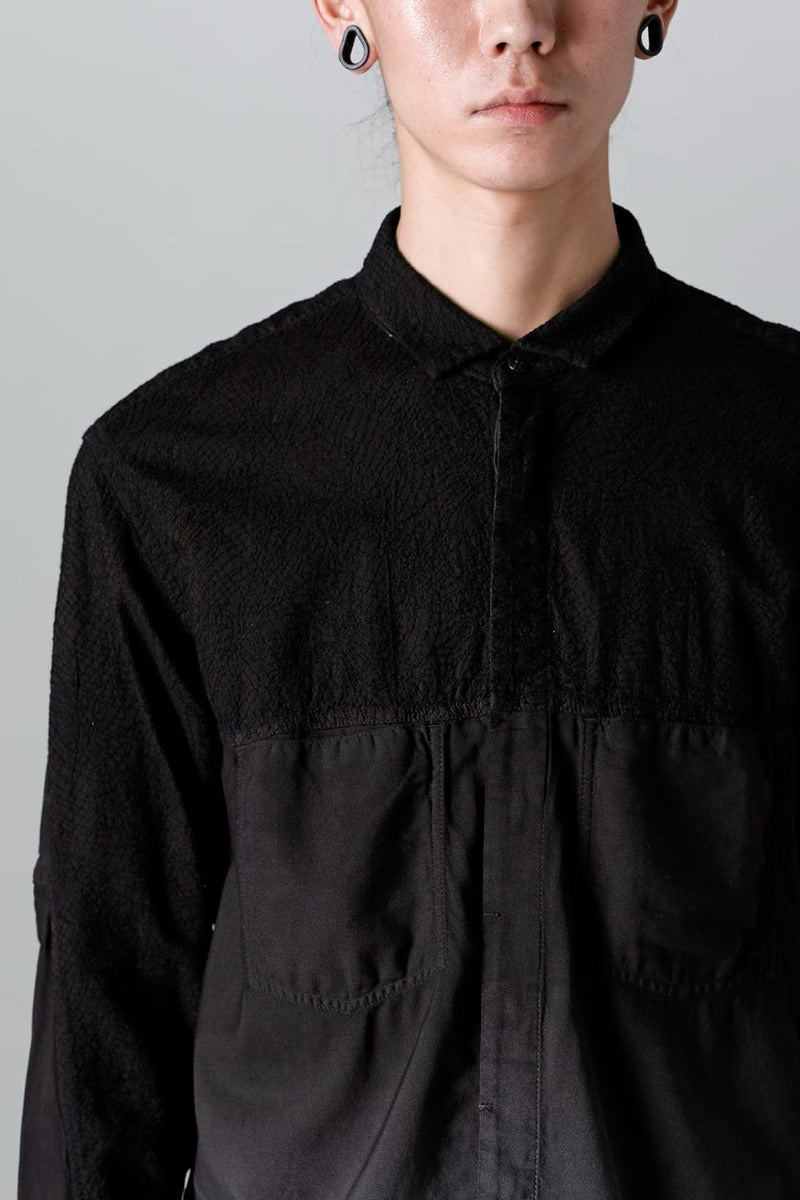 Embroidered Cloth Gradation Dye Shirt