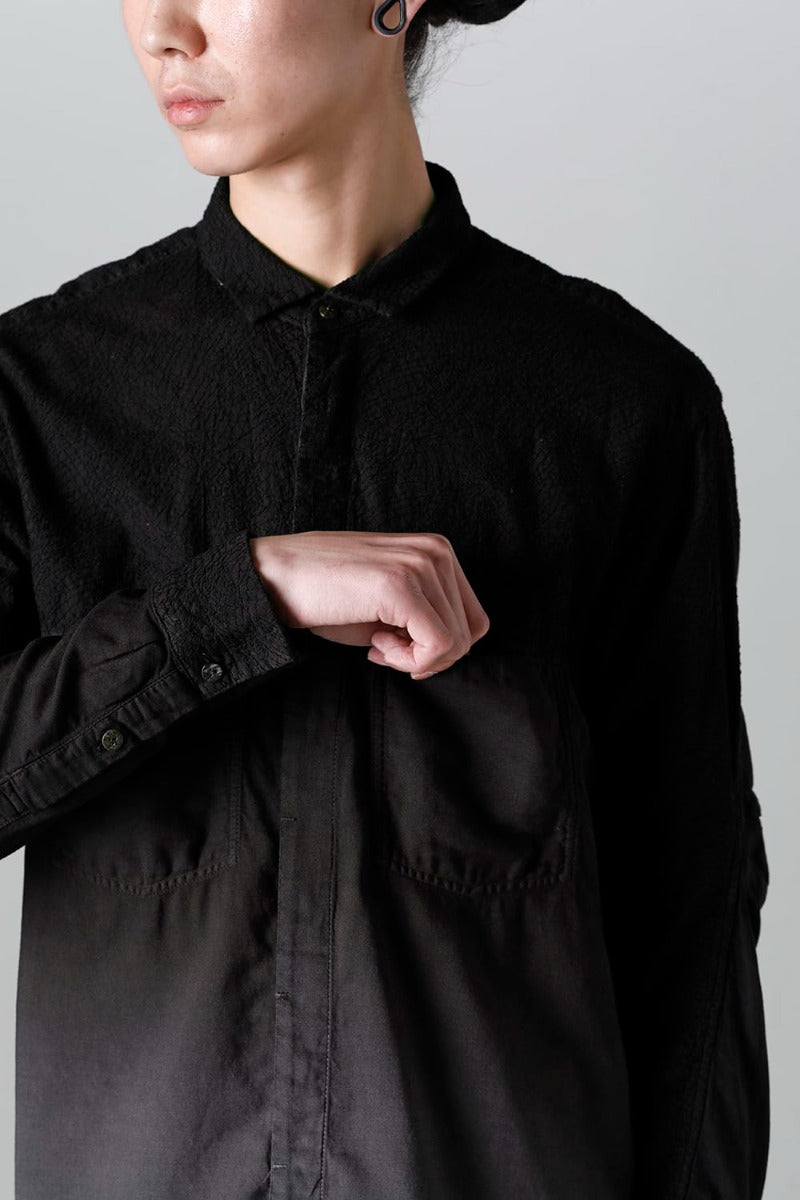 Embroidered Cloth Gradation Dye Shirt