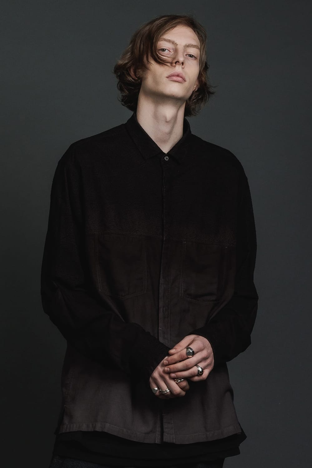 Embroidered Cloth Gradation Dye Shirt