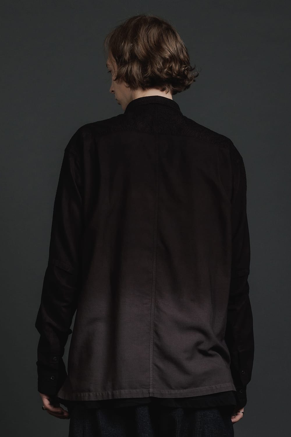 Embroidered Cloth Gradation Dye Shirt