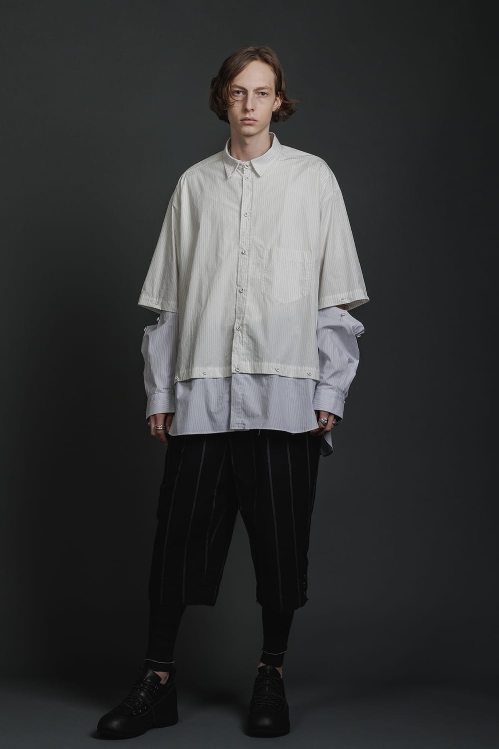 Stripe Detachable Shirt