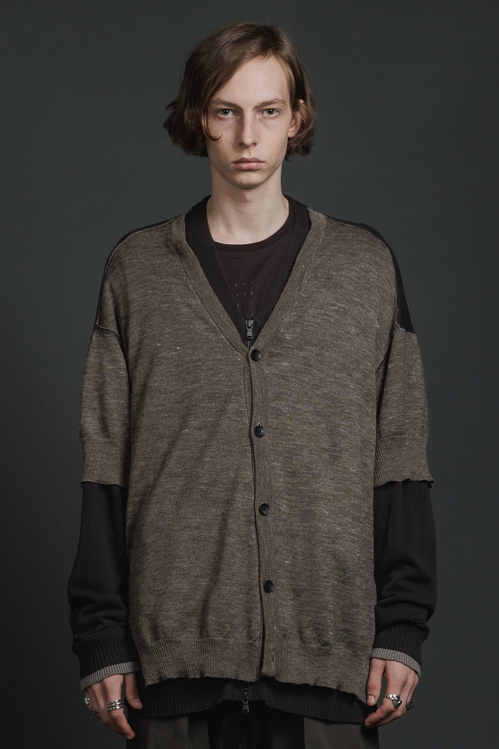 Double Layerd Front Cardigan