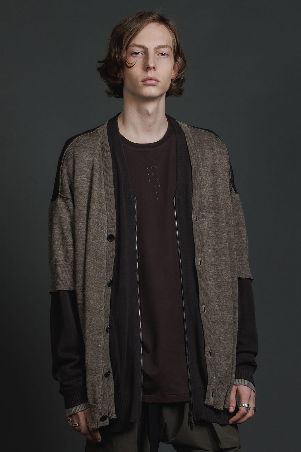 Double Layerd Front Cardigan