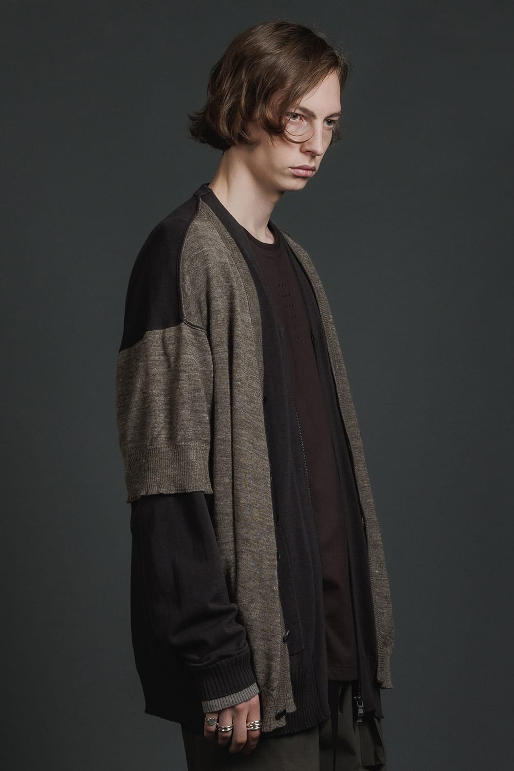 Double Layerd Front Cardigan