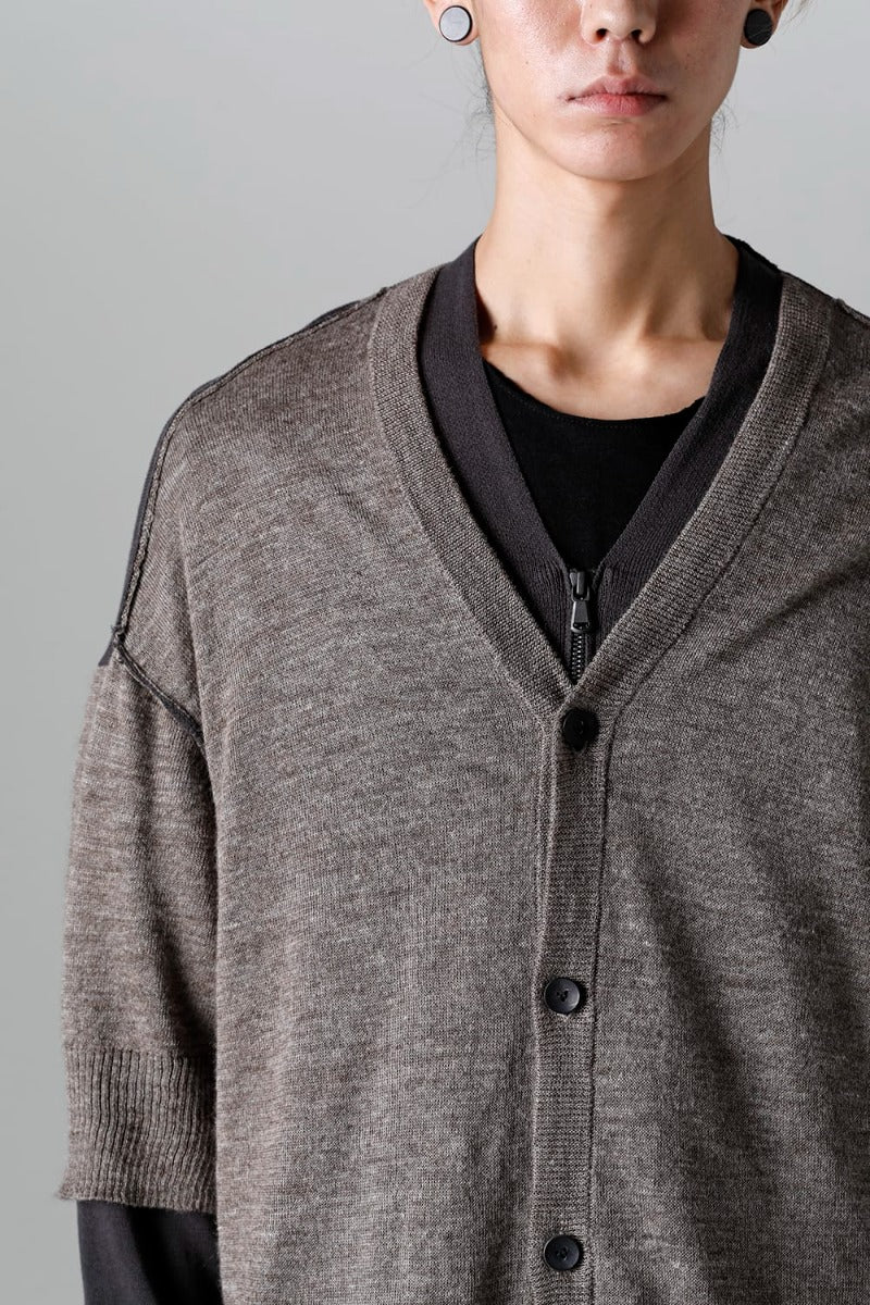 Double Layerd Front Cardigan