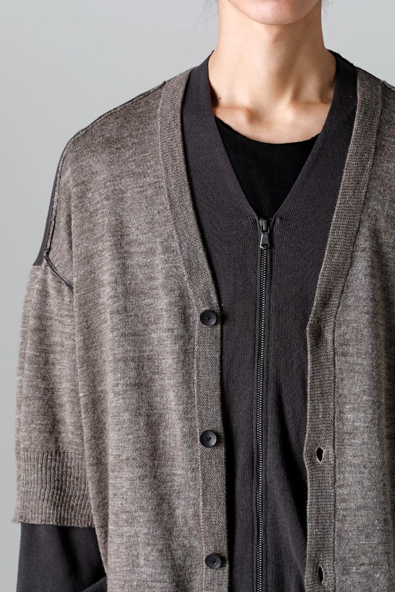 Double Layerd Front Cardigan