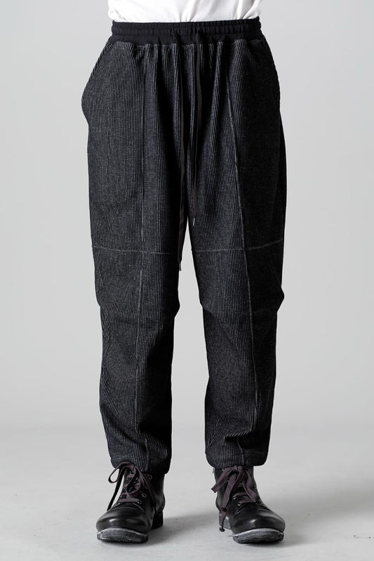 Stripe Knit Draw-Strings  Pants Black